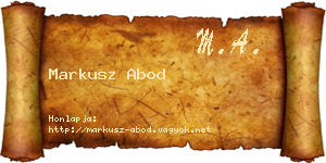 Markusz Abod névjegykártya